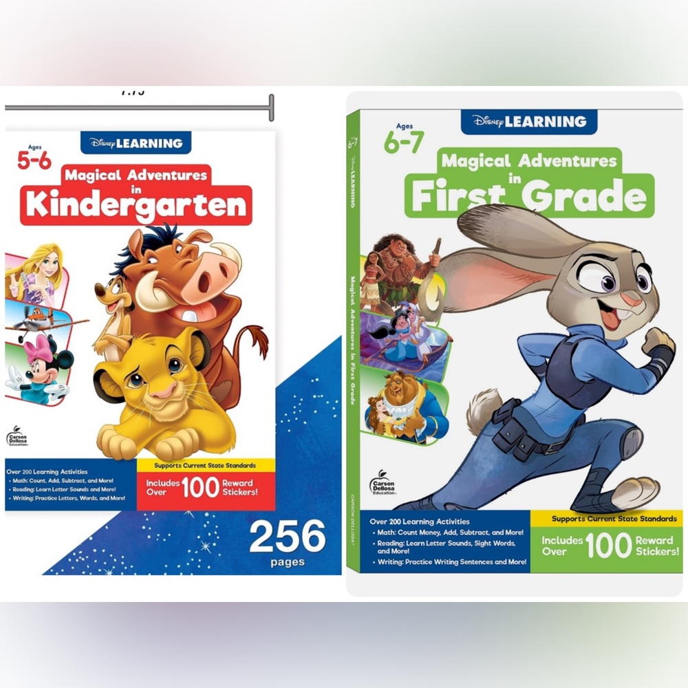 Disney Learning Magical Adventures Activity Books Set Kindergarten/ First Grade